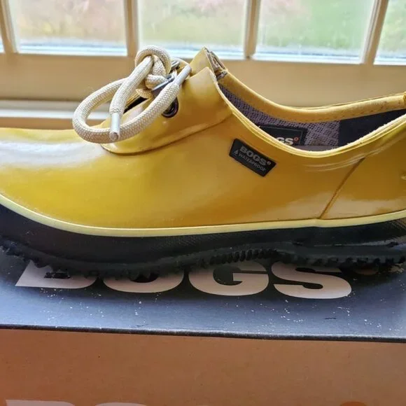 BOGS URBAN FARMER WATERPROOF RAIN SLIP ON SHOE BOOT YELLOW Sz 7 38 - Picture 4 of 12